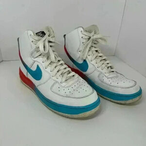 Nike Air Force 1 High Gradient White Blue Fury Ember Glow Men's Size 10 CJ0525